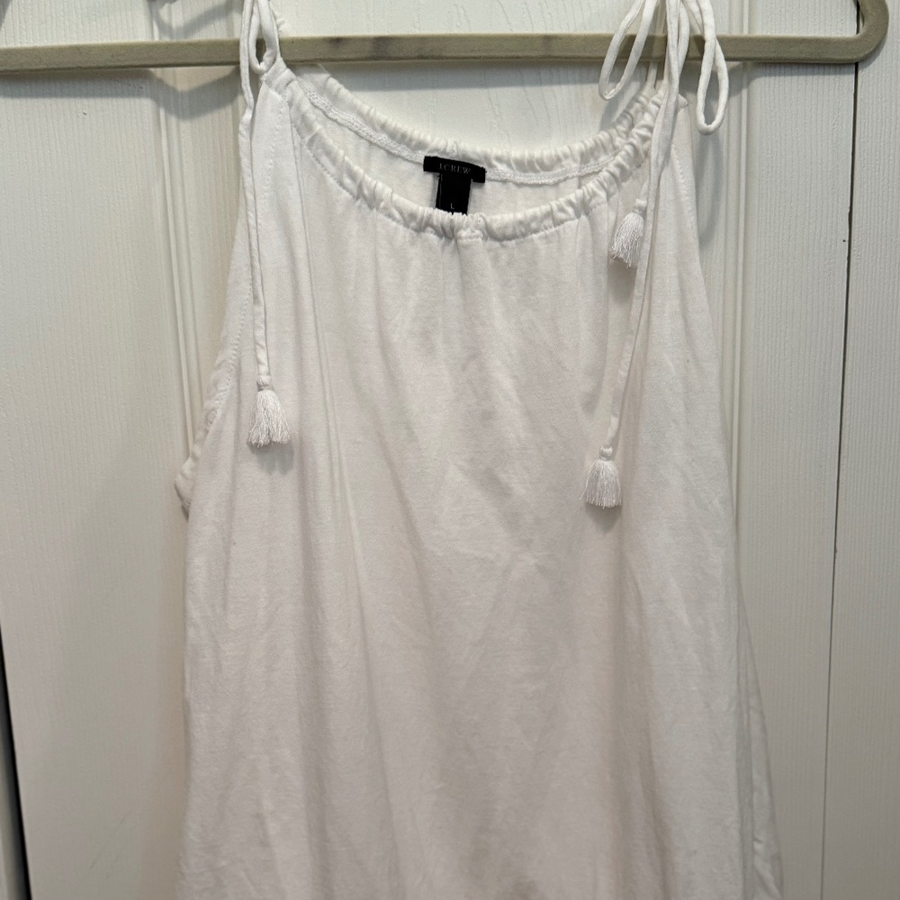 J. Crew Tassle Tie Tank with Eyelet Detail